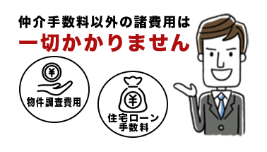 仲介手数料以外の諸費用は一切かかりません